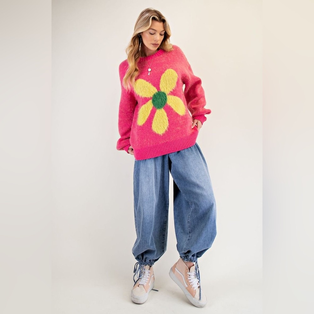 #051 Last 1! Easel Daisy Knit Sweater - Picture 3 of 5